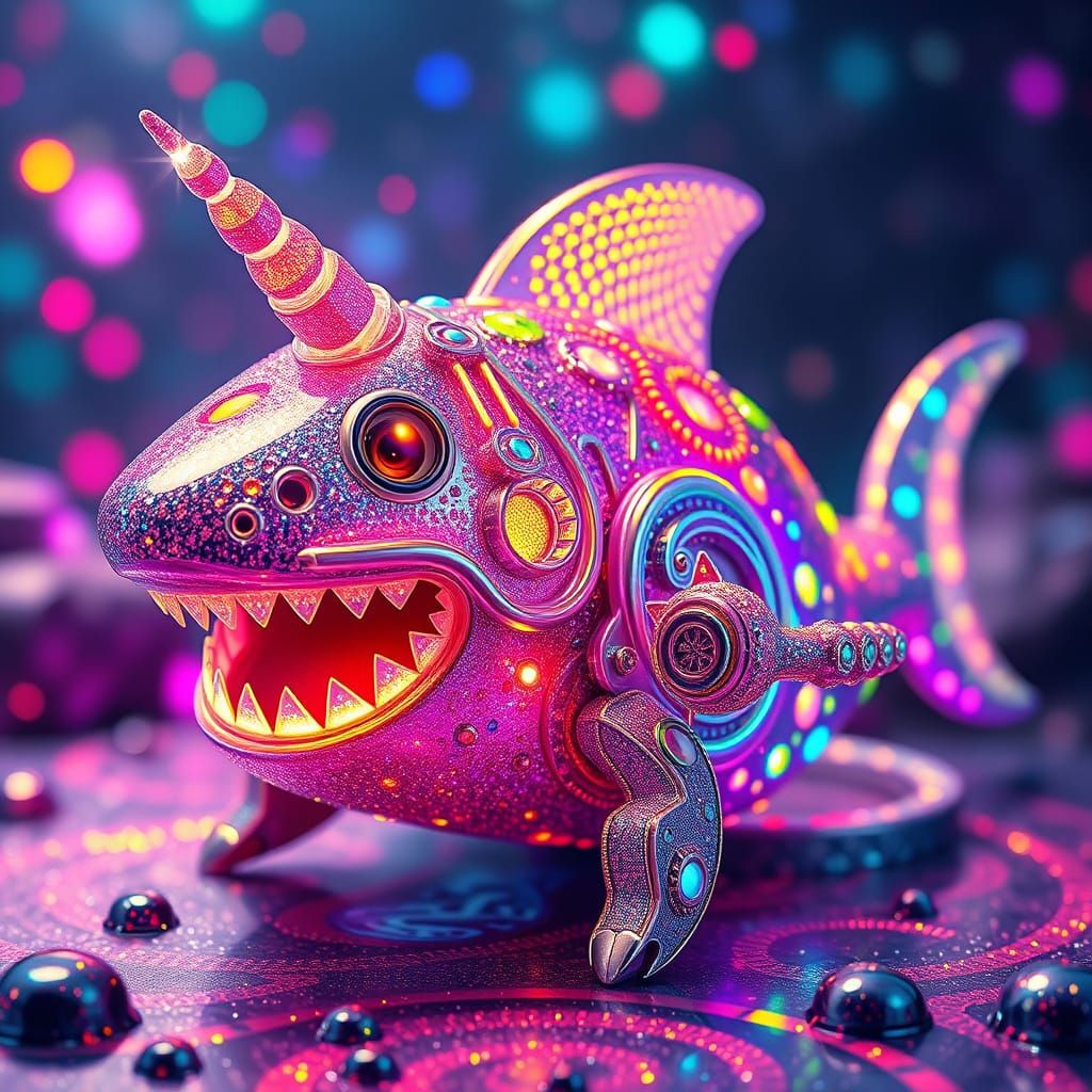 Glittery Sea-Hamster Transformed with Unicorn Friendship Pow...