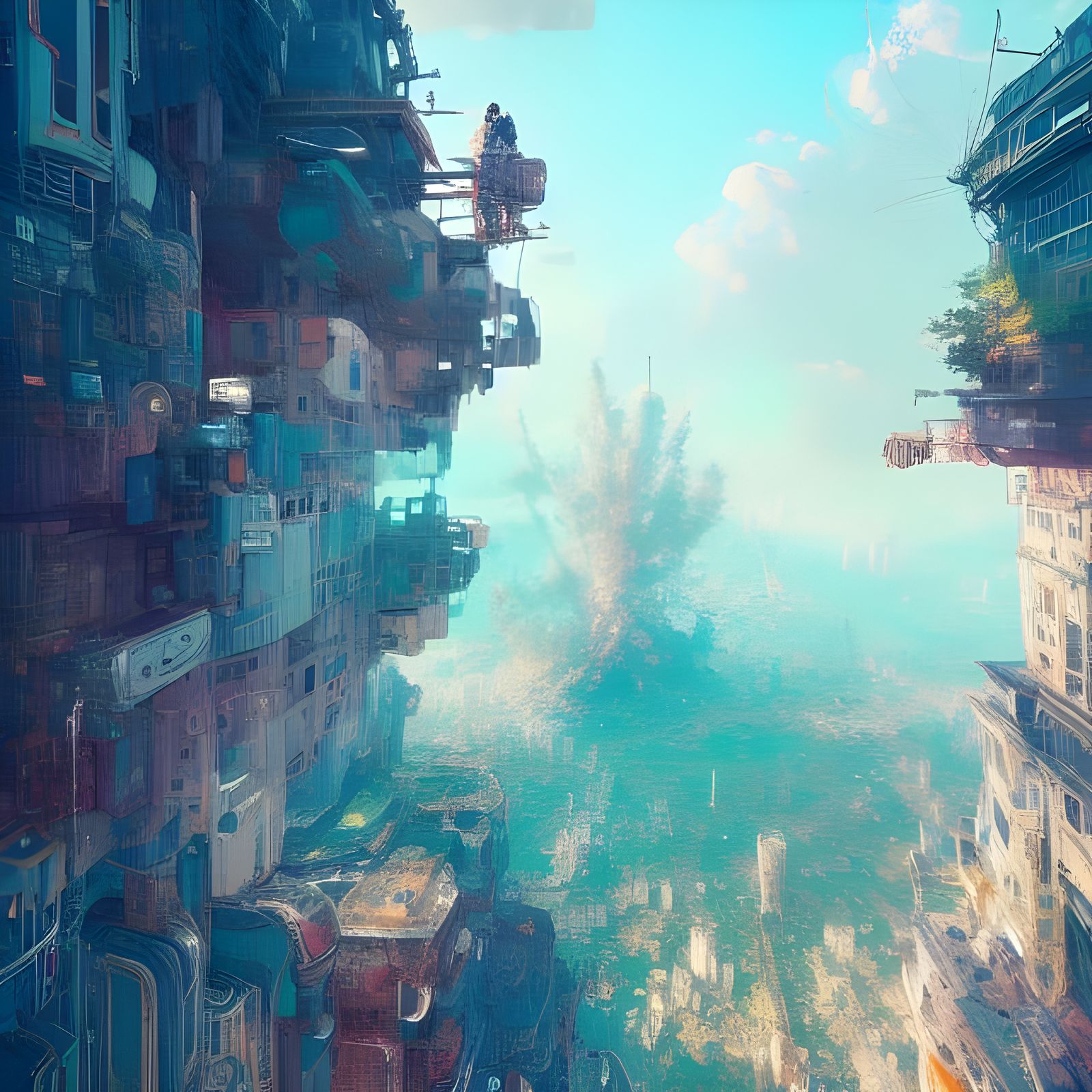 Futuristic Landscape in Digital Illustration Style