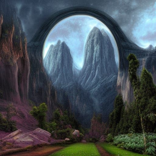 Pareidolia in Detailed Matte Painting Style