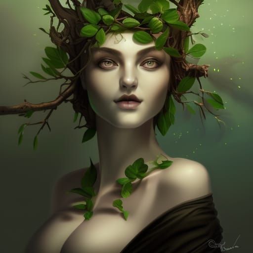 Gothic Tree Goddess Digital Painting