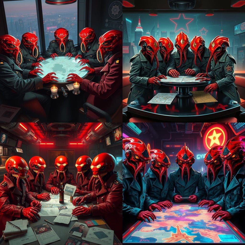 Red Revolutionaries: A Group of Heroic Aquatic Humanoids in...