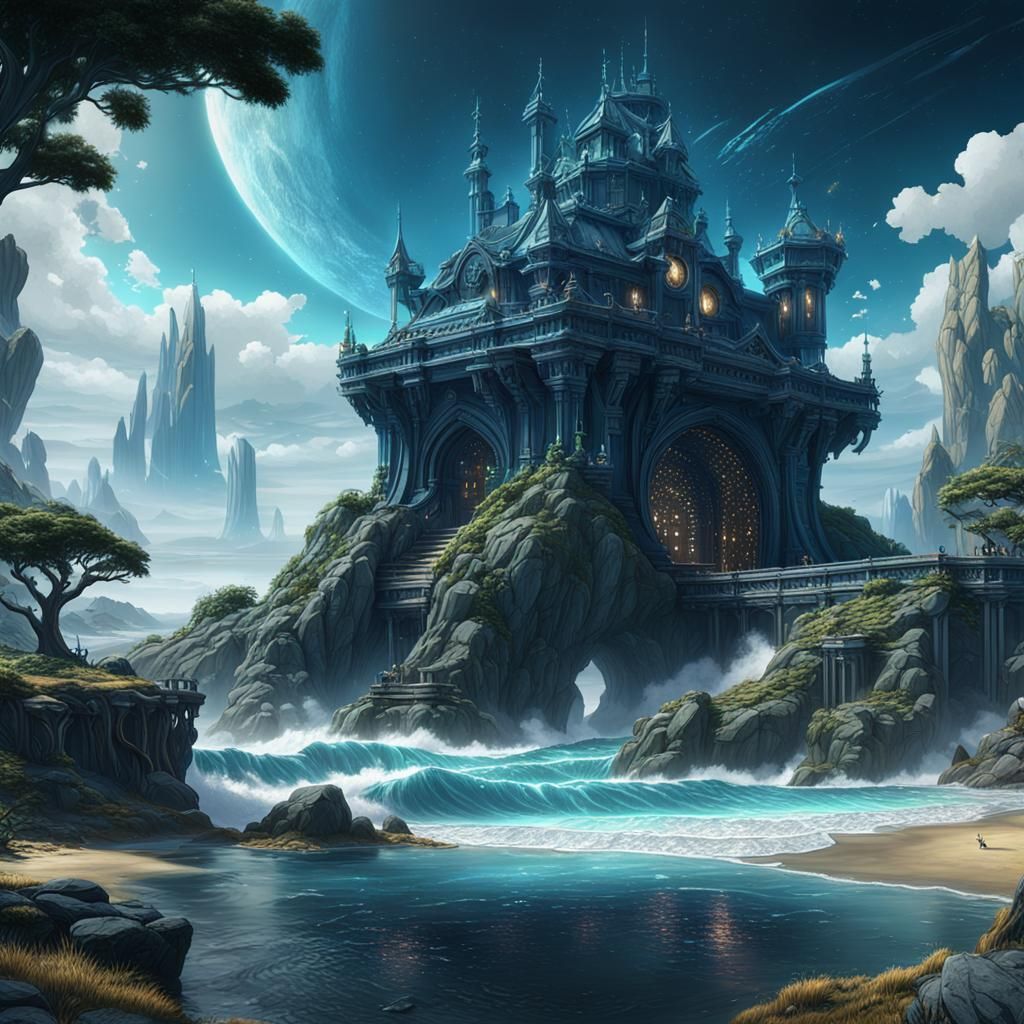 Fantastical Star Ocean Grimoire in Detailed Matte Painting