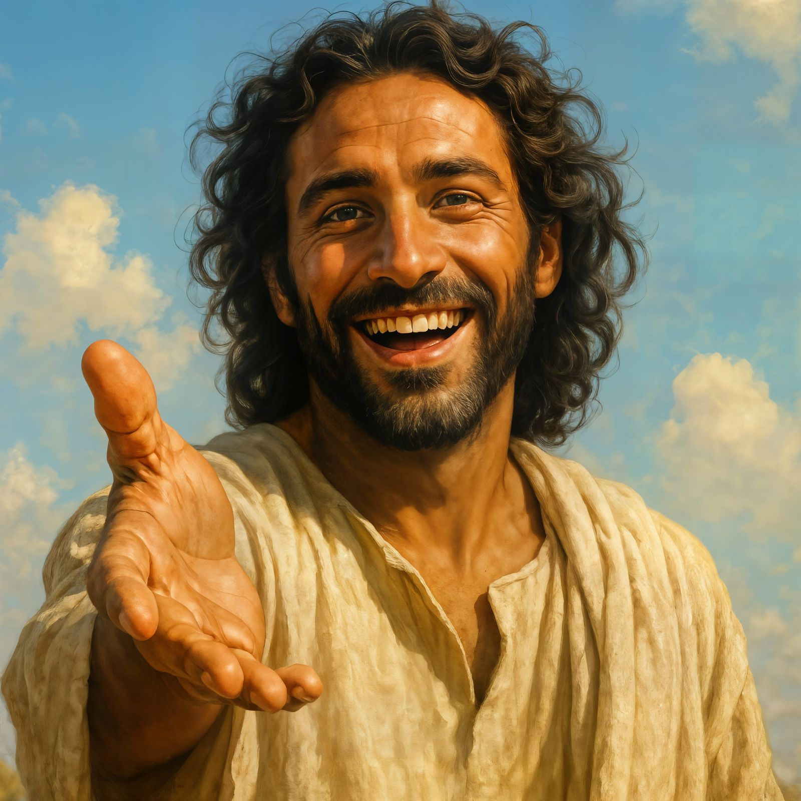 Jesus Reaches Out in Love and Joy