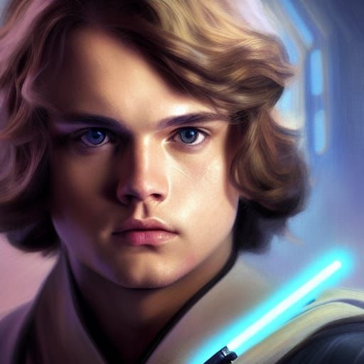 Anakin Skywalker Portrait in Hyperdetailed Concept Art Style