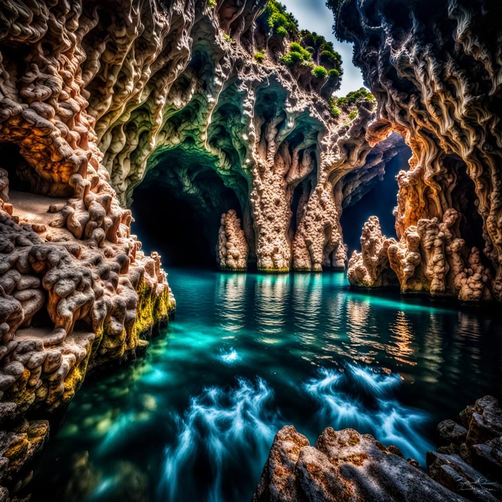 Hyperrealistic Neptune's Grotto, Sardinia Italy
