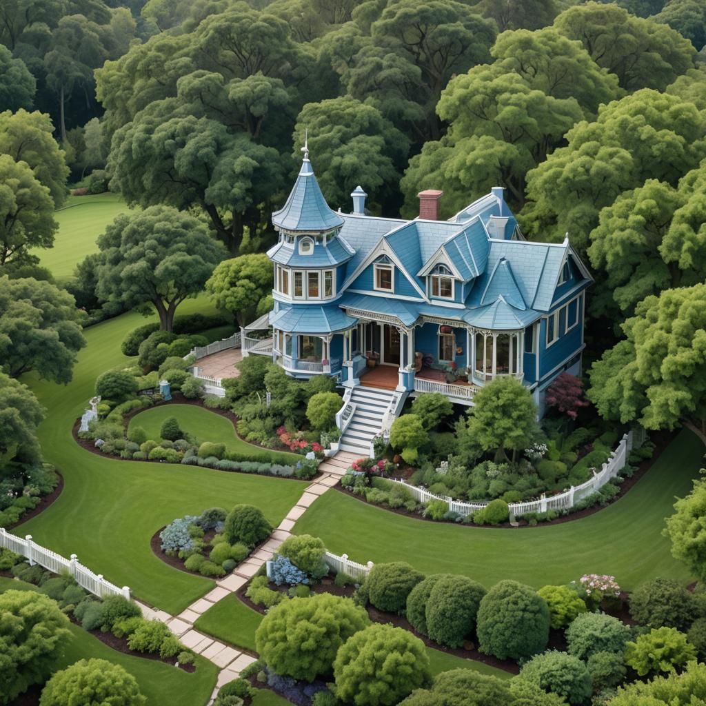 Victorian Landscape with Tiny House