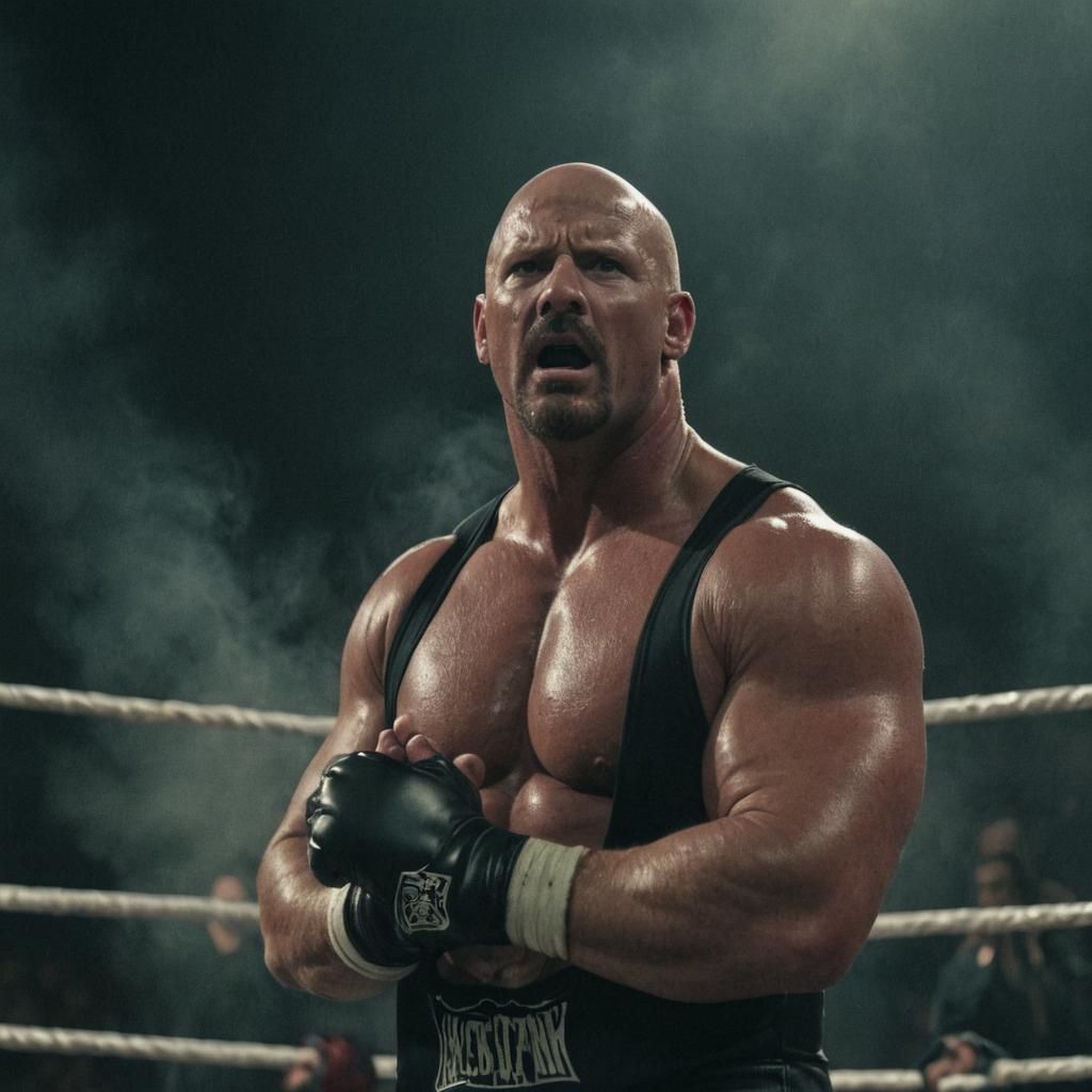 Stone Cold Steve Austin in Wrestling Ring, Cinematic Film St...