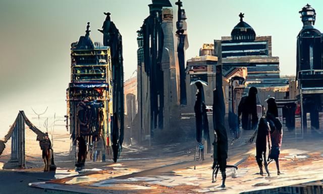 Ethereal Cyberpunk Cityscape in Hyperdetailed Fantasy Style