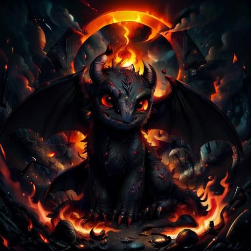 Hellish Bat Creature Emerges from Portal