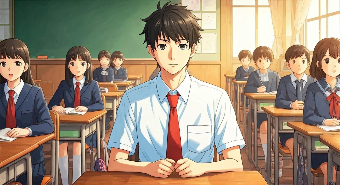 Youthful Students in Traditional Japanese Classroom - Anime ...