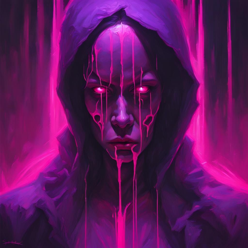 Neon Soul in Sinister Digital Art Style