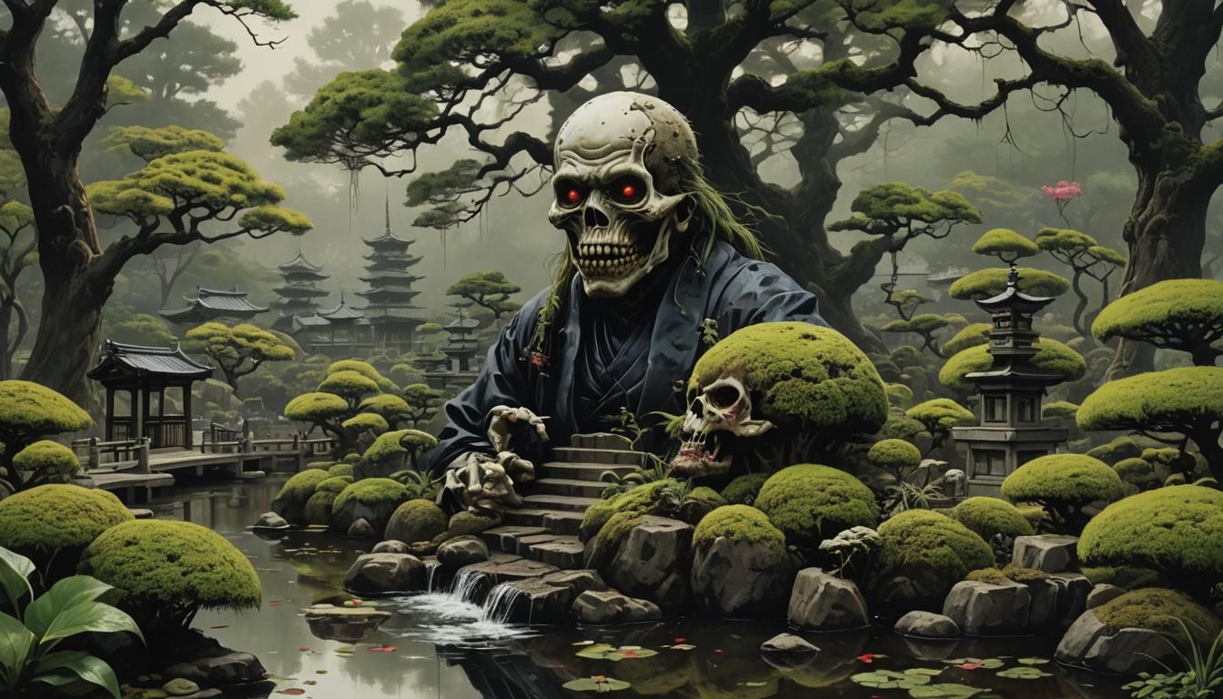 Sinister Gothic Japanese Garden Horror