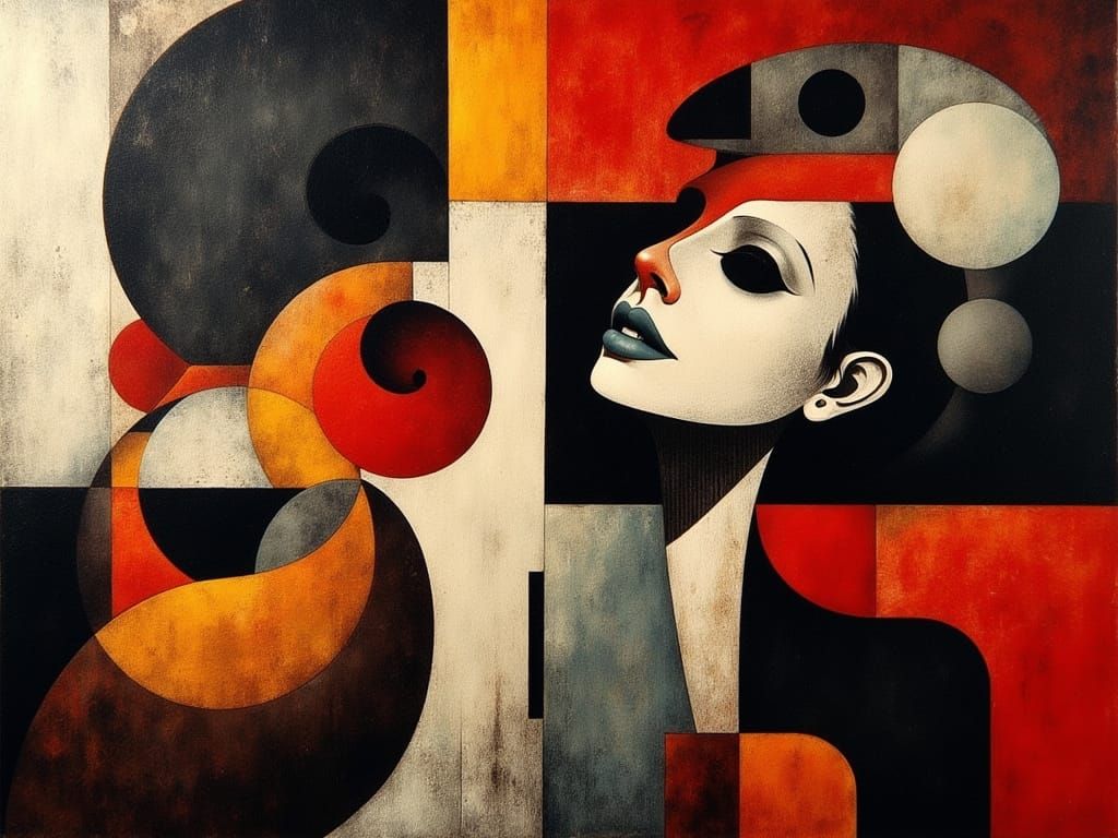 Abstract Cubism Image in Euclidean Style