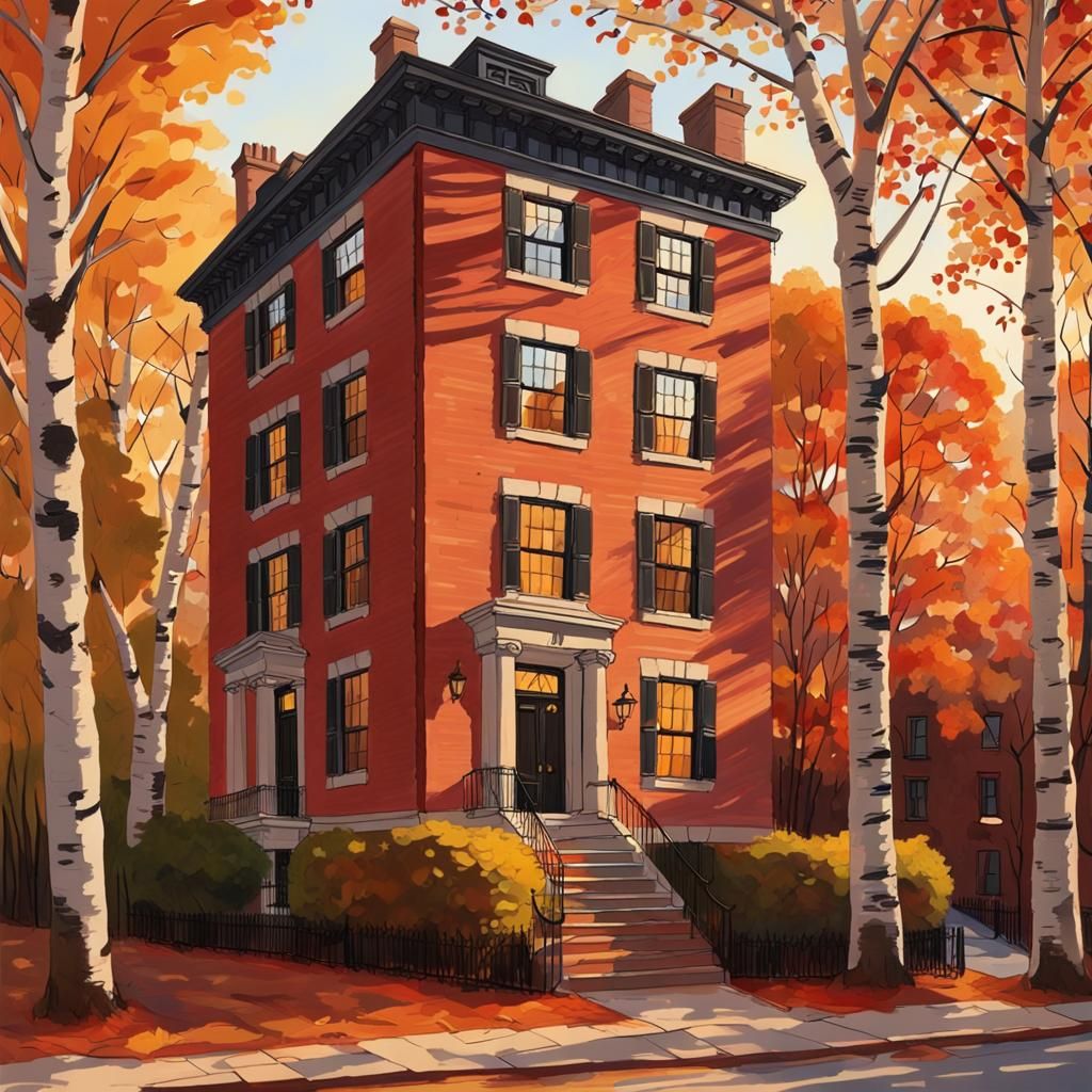 Georgian Building in Boston at Magic Hour