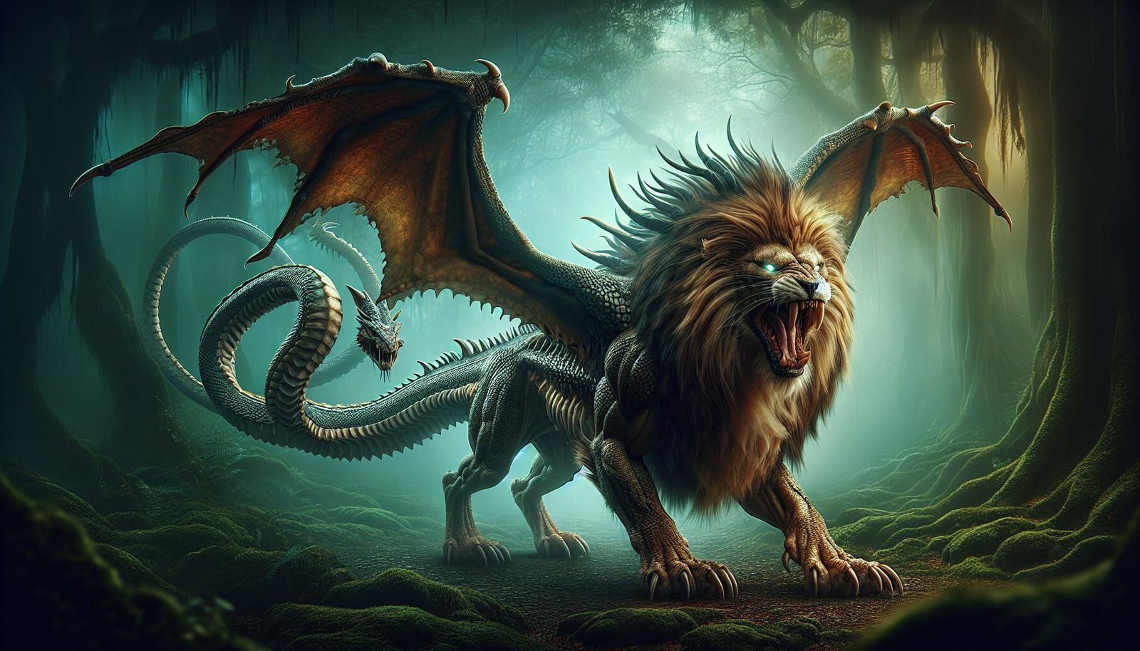 Majestic Dralion Emerges from Haunted Jungle