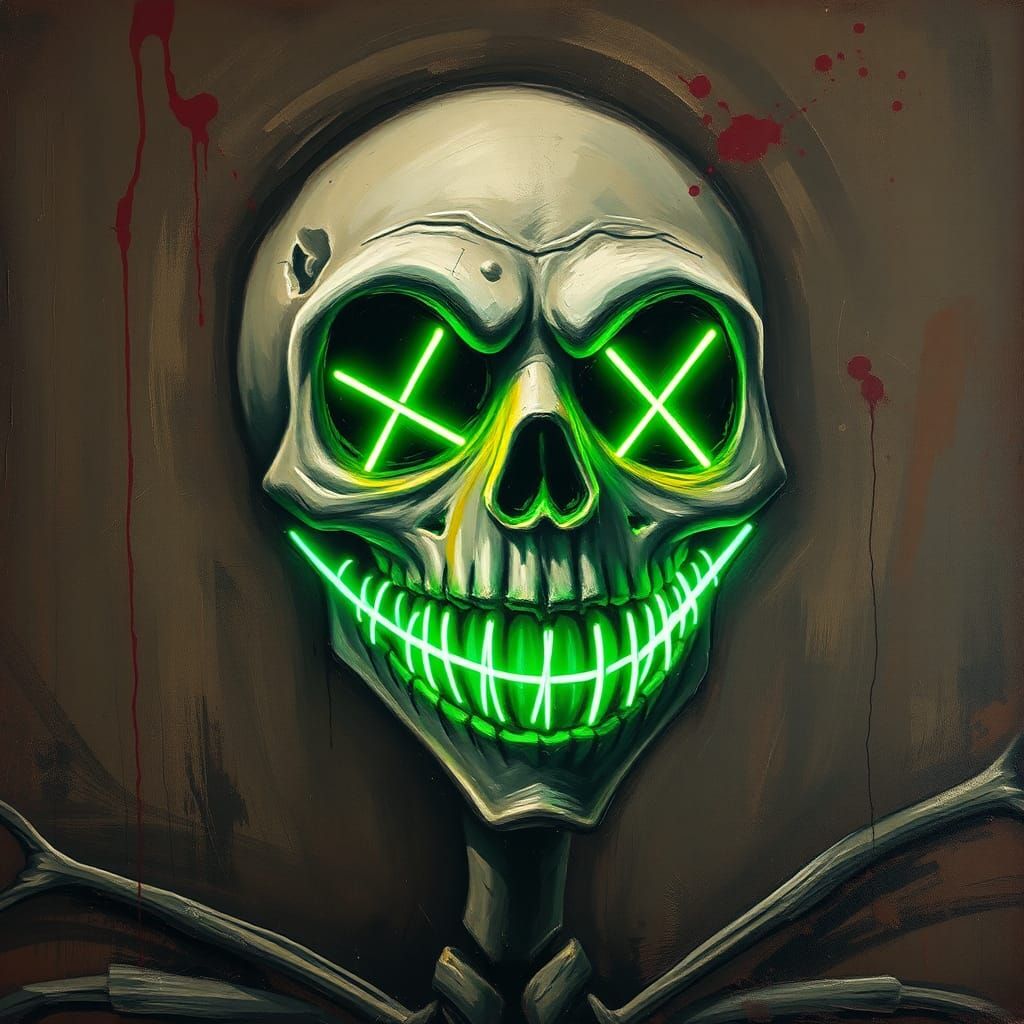 Jack Skellington Portrait in Bacon-Basquiat Style