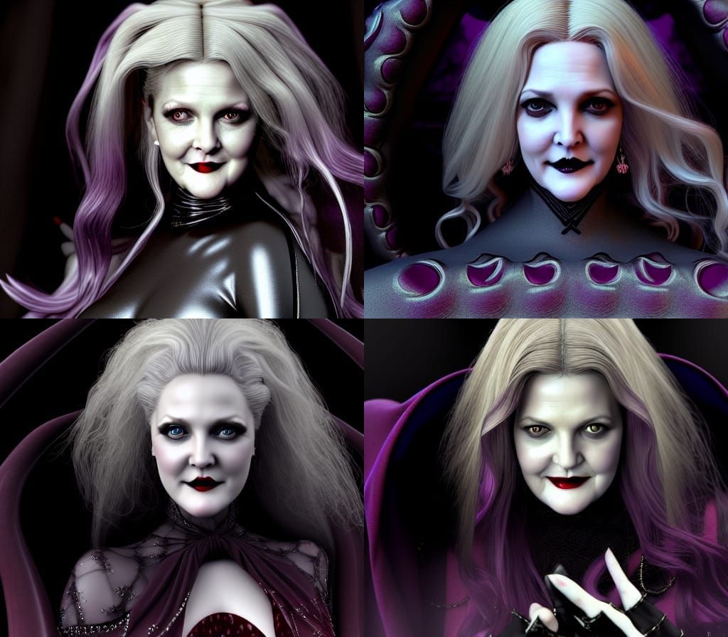 Drew Barrymore as Vampire Queen in Japanese Illustration Sty...
