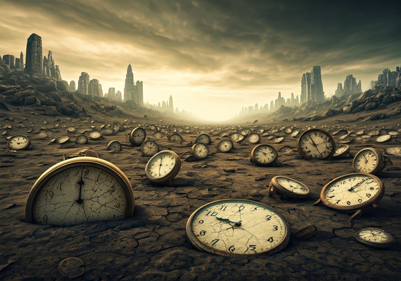 Timeless Ruin in a Haunting Dystopian Landscape