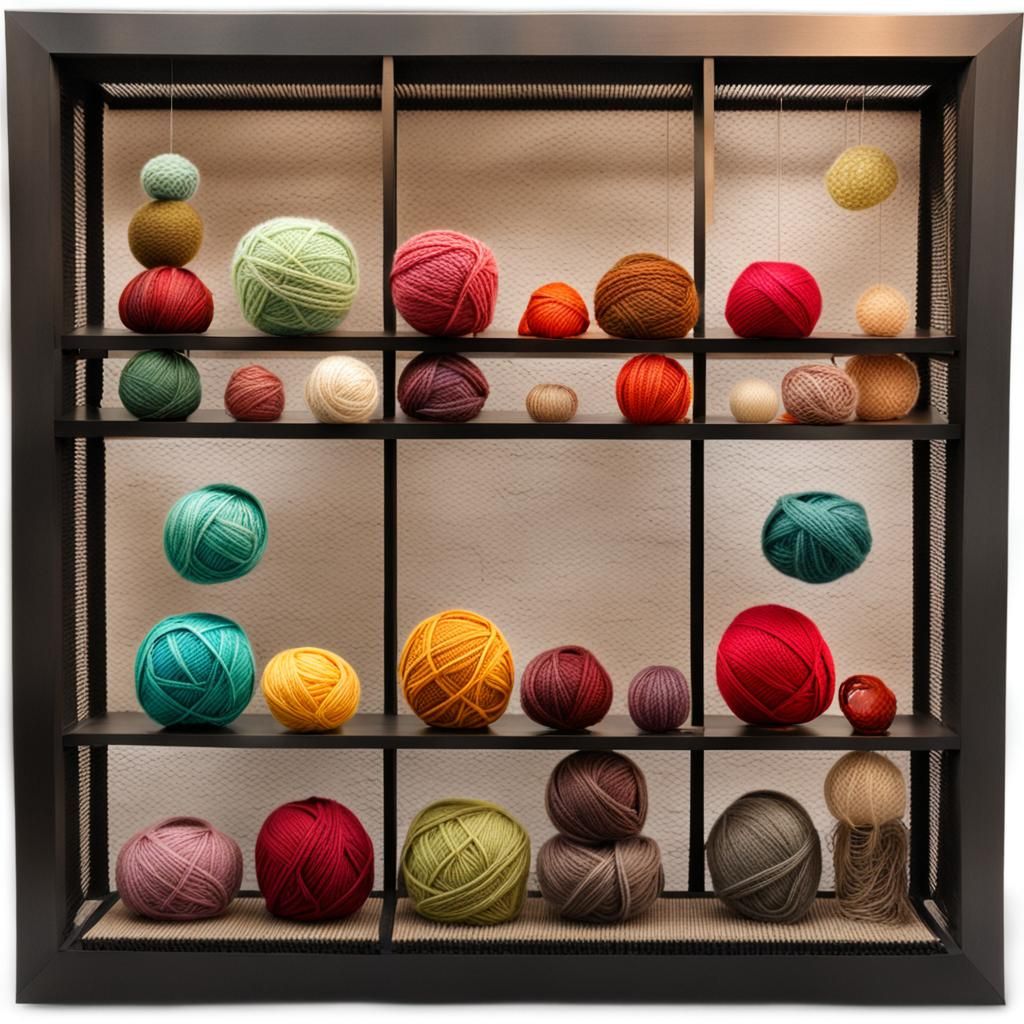 Glass Spheres Filled with Knitted Yarn