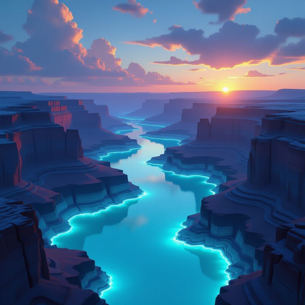 3D Floating Landscape: Grand Canyon Meets Dead Sea