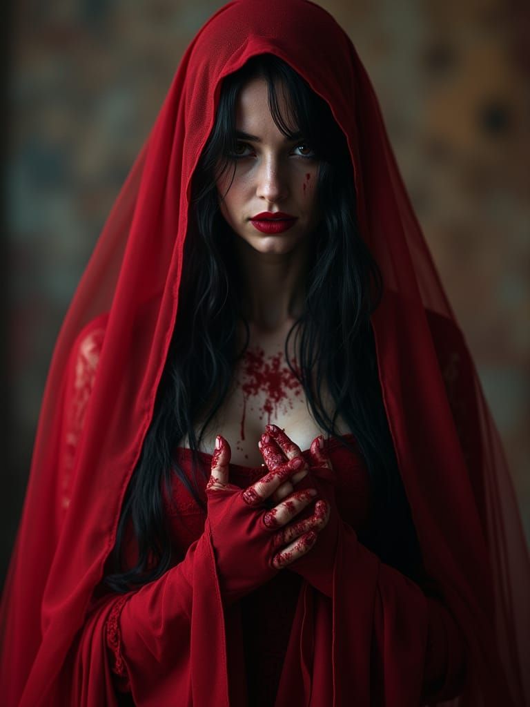 Gothic Horror Movie Poster: The Crimson Veil