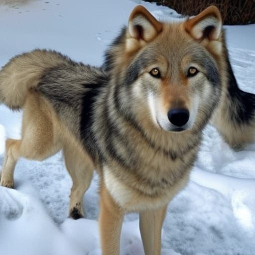 Wolf and Golden Retriever Hybrid
