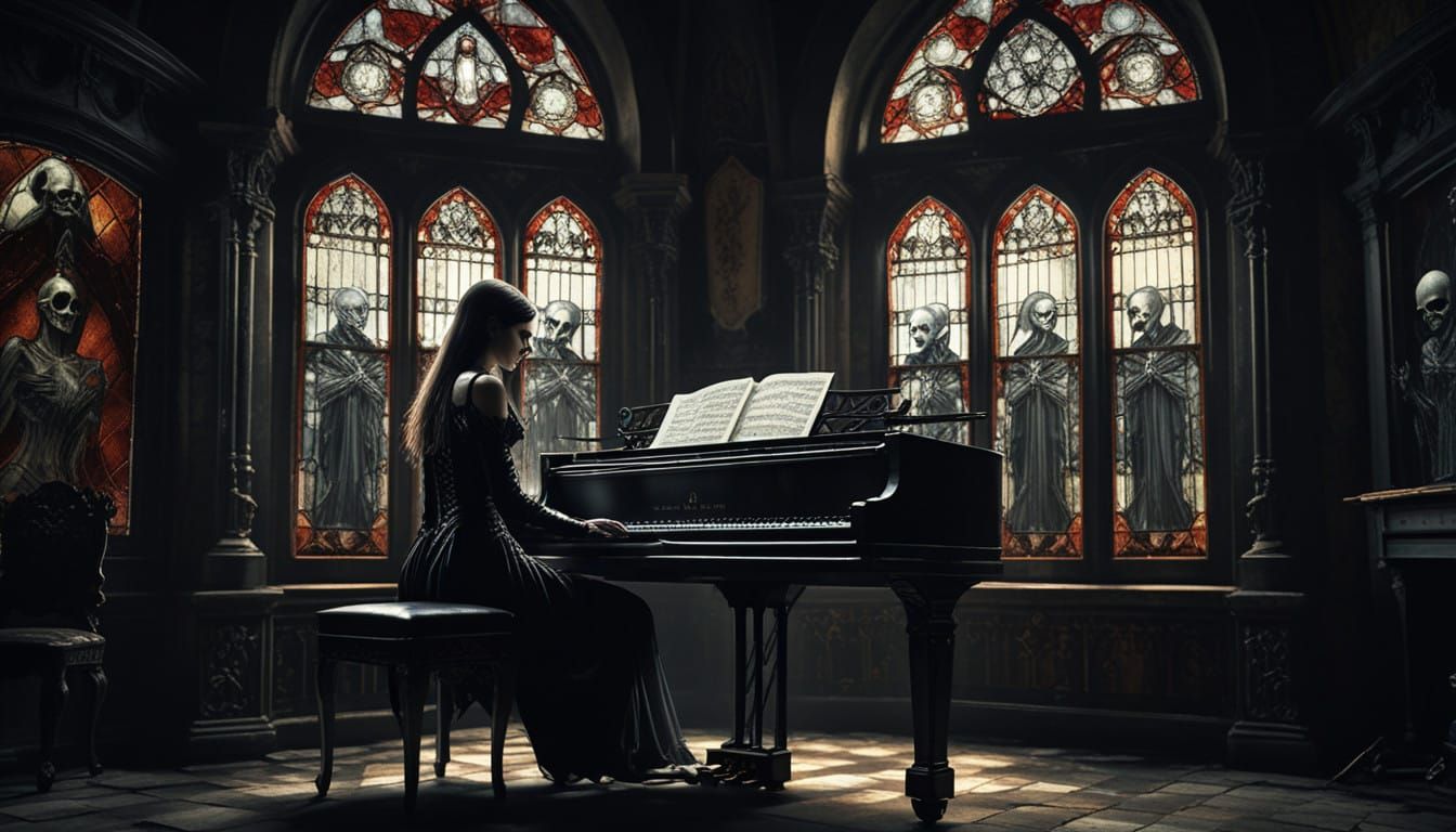 Eternal Piano Lament in Dark Luxury