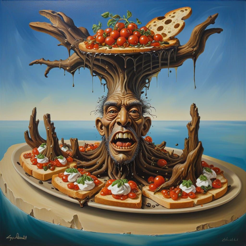 Surreal Ape Melts on Canvas