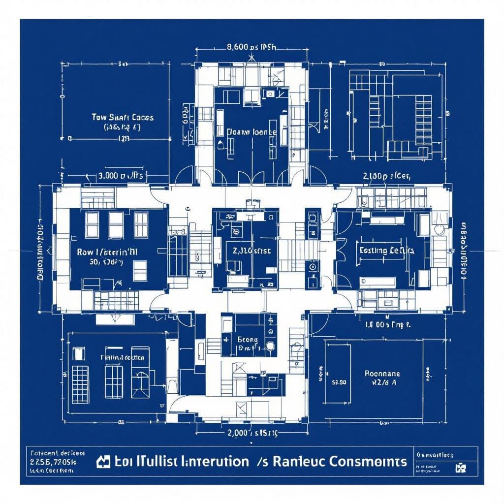 Blueprint of Meter Factory by Zaha Hadid Style