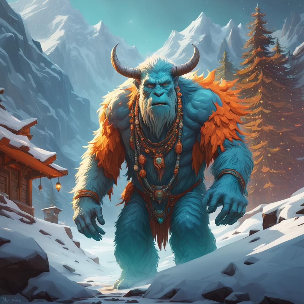 Detailed Yeti Concept Art in Unreal Engine Style
