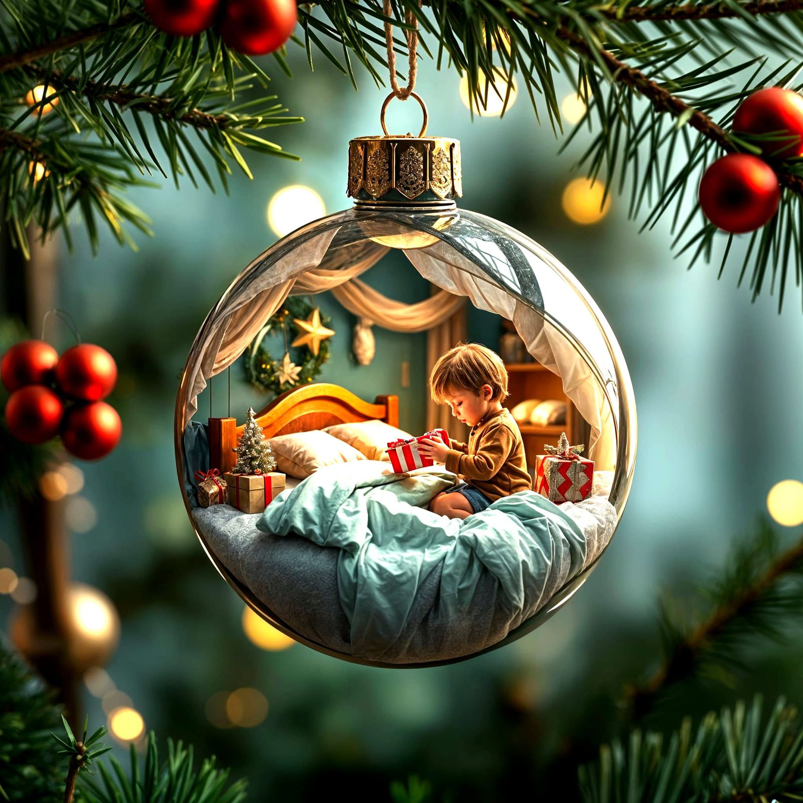 A Vivid Christmas Memento in Cyberpunk Style