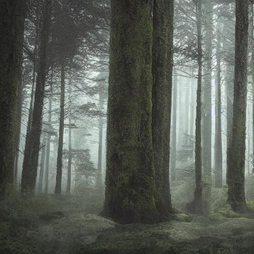 Rainy Forest Cinematic Film Still in 8K