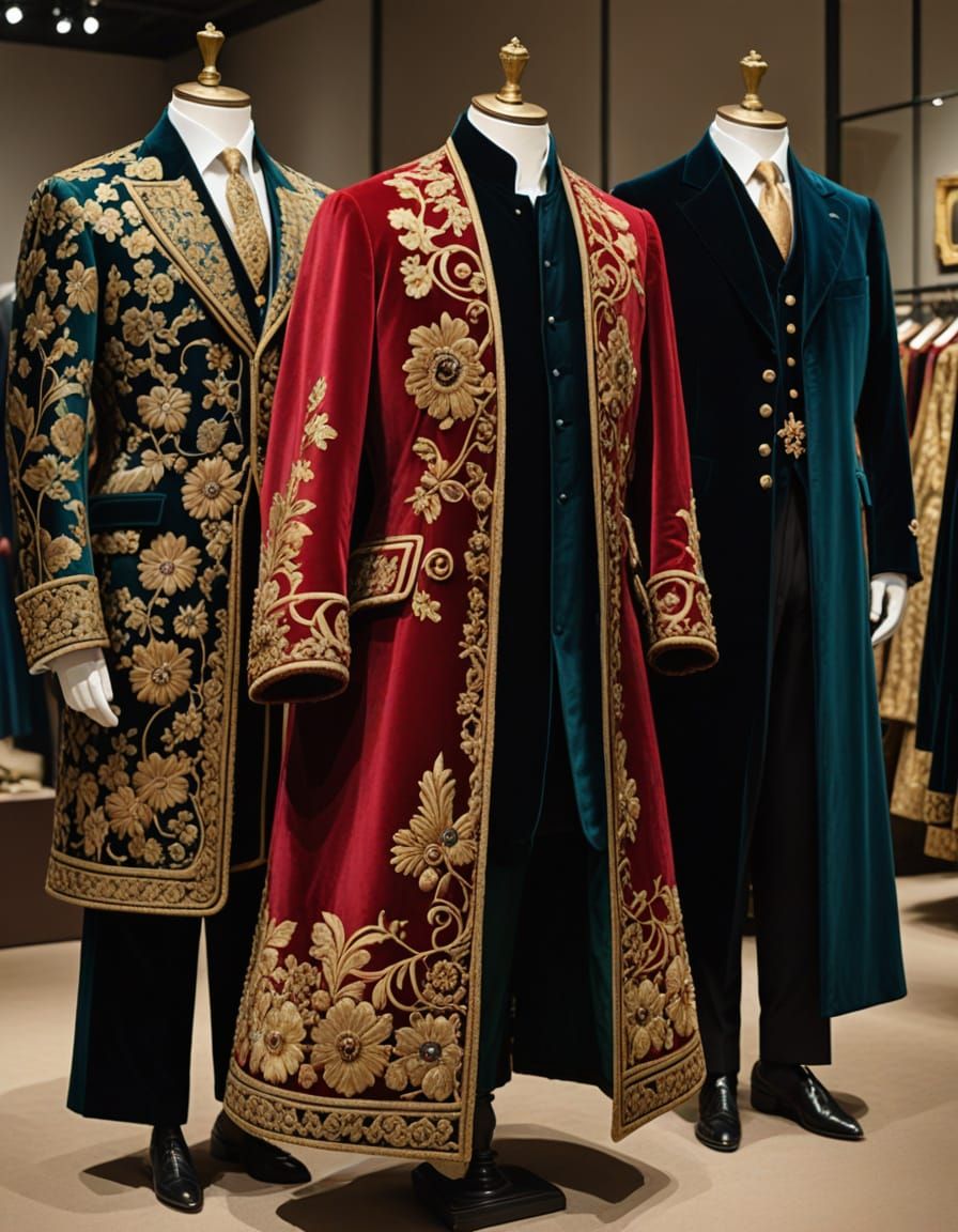 Regal Attire Showcase in Vibrant Textiles