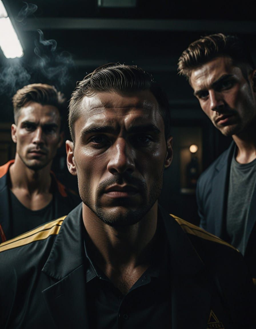 Brooding Athletes in a Locker Room