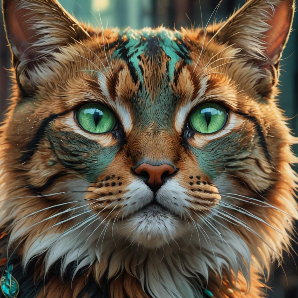 Alley Cat Portrait in Fantasy Concept Art Style