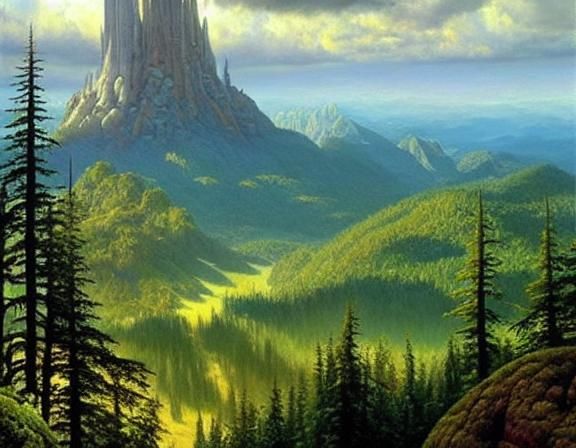 Breathtaking Endor Vistas in Oil Painting Style