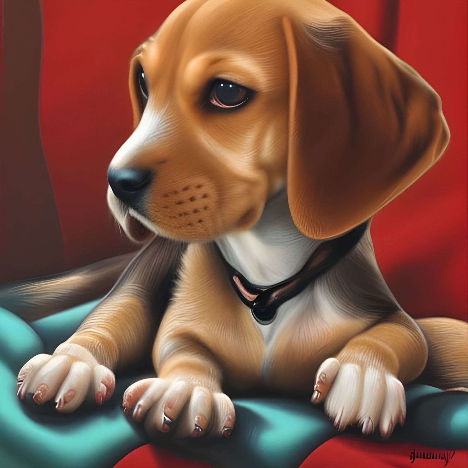 Beagle Puppies in R. Crumb Style