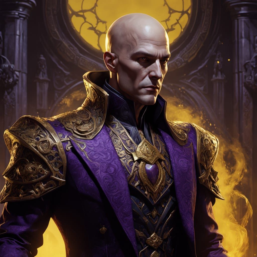 Dark Fantasy Lex Luthor Masterpiece in Opulent Purple Attire