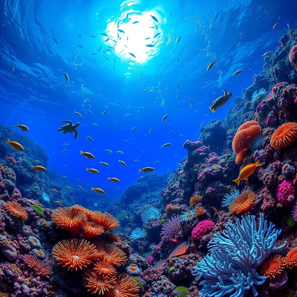 Vibrant Coral Reef Underwater Photography in 8k