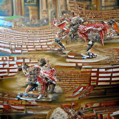 Epic Roman Gladiators Battle Painting