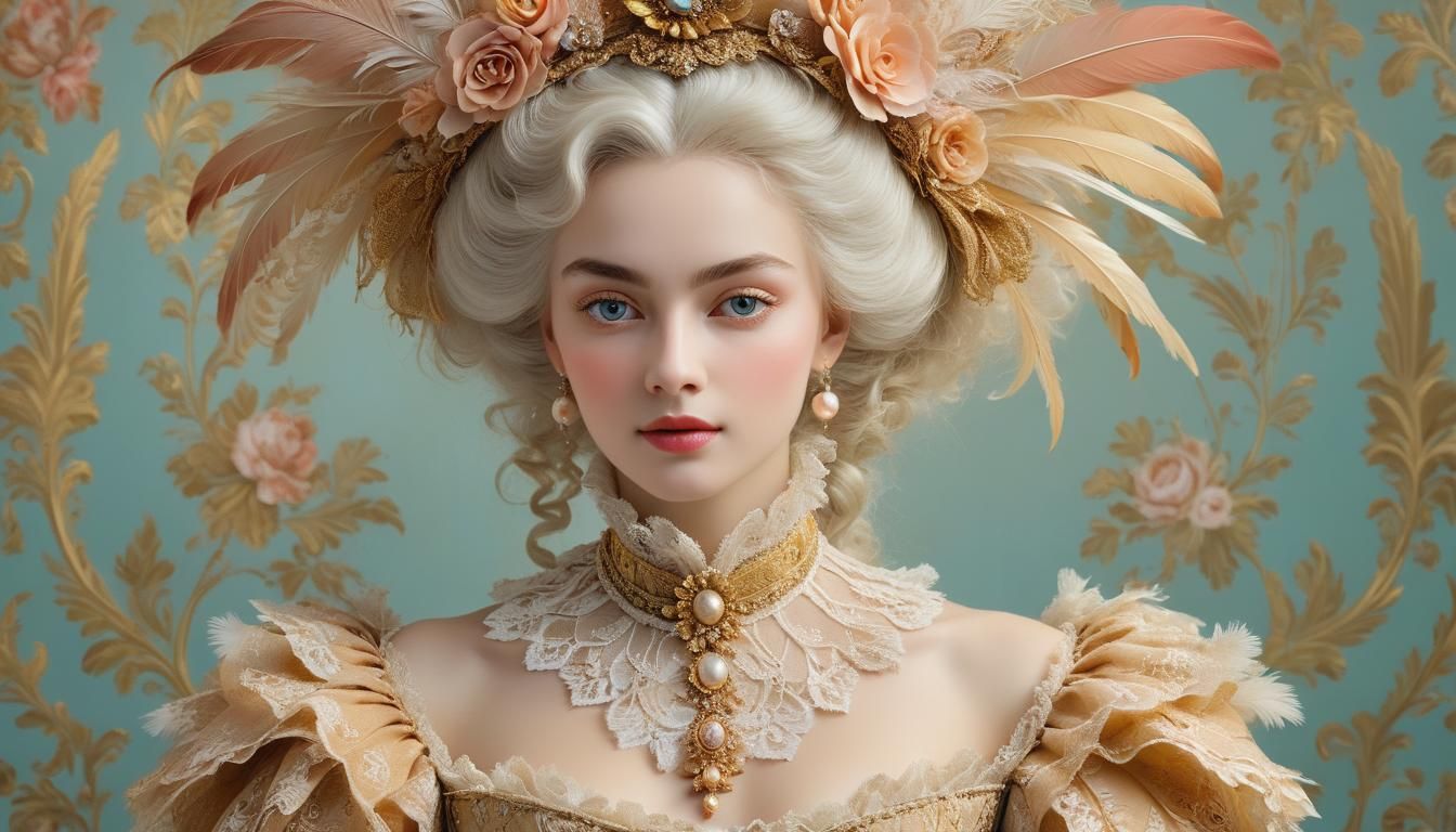 Rococo Portrait of a Refined 18th-Century Lady