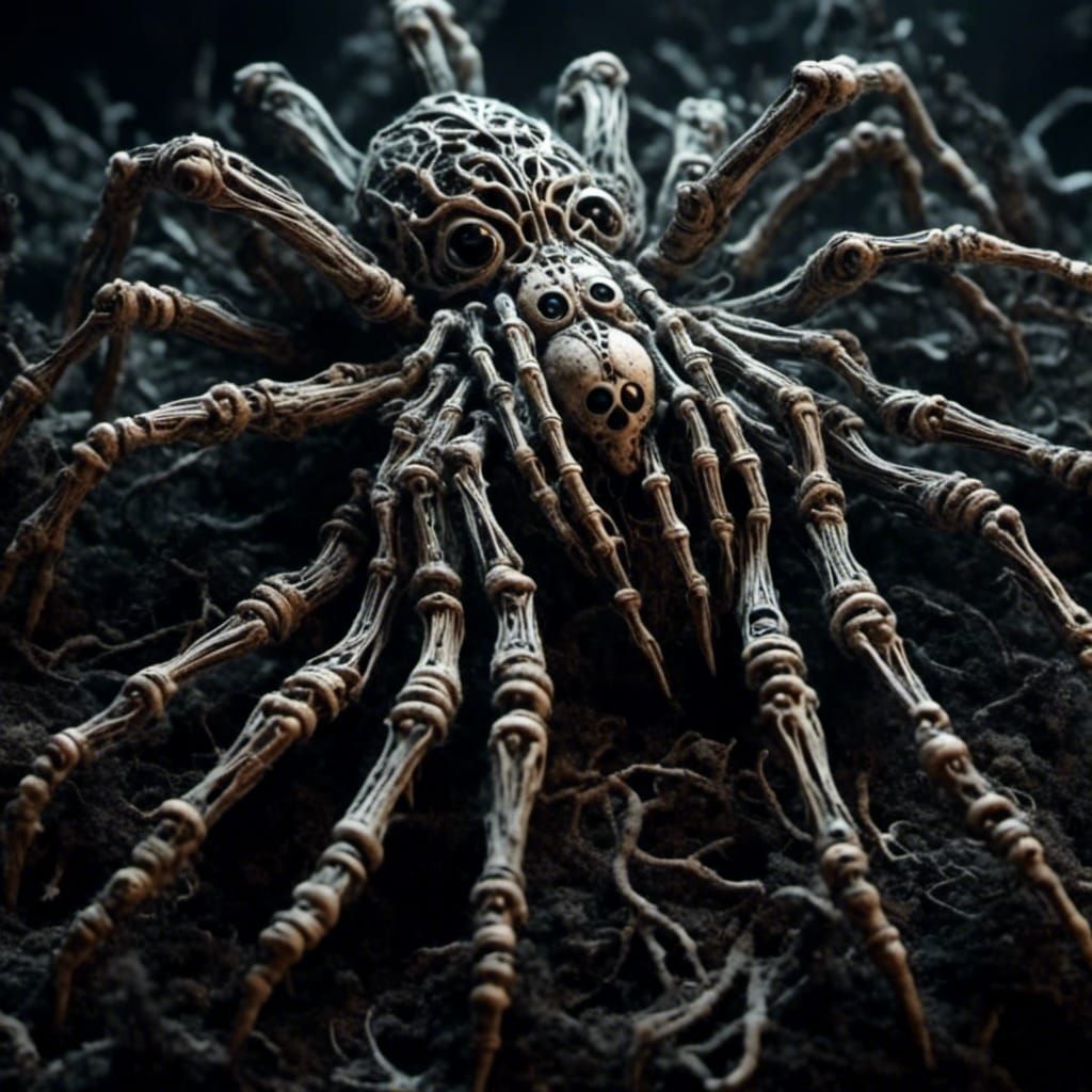 Surreal Finger Spider in Gothic Style