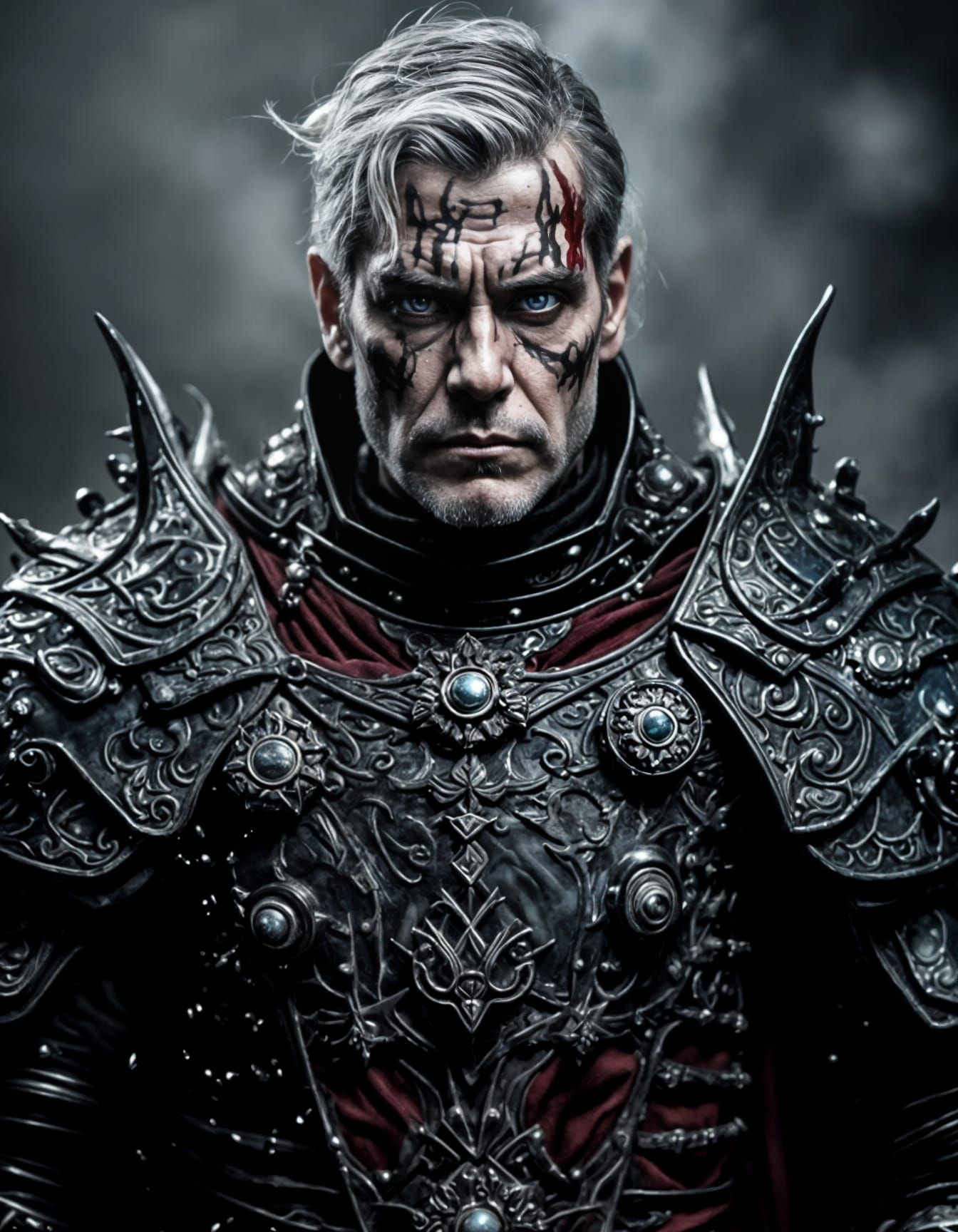 <lora:Dark fantasy realism:1.0> a 48 years old human dark pa...