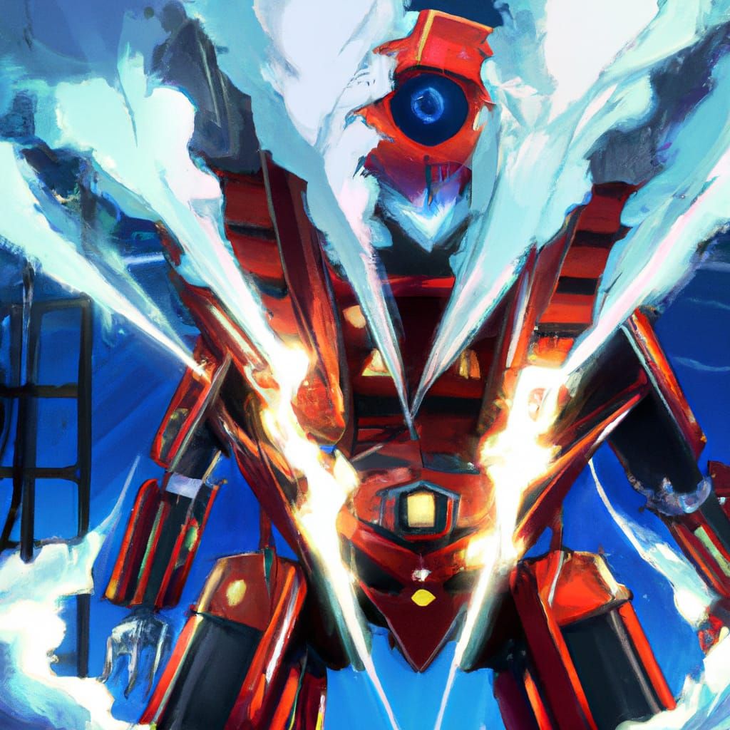 Overheating Robot in Anime Style