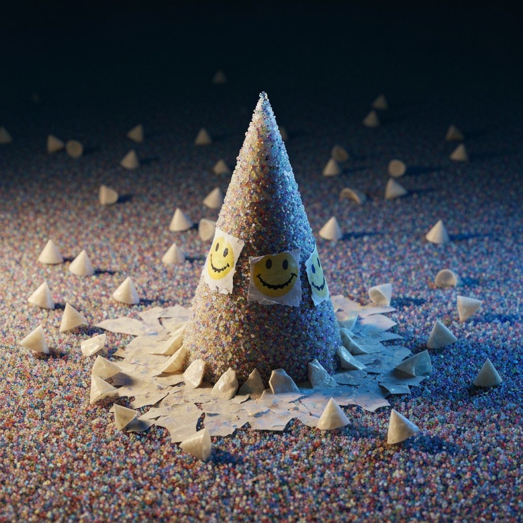 Hyper-Realistic CGI Cone Sculpture with Melting Details