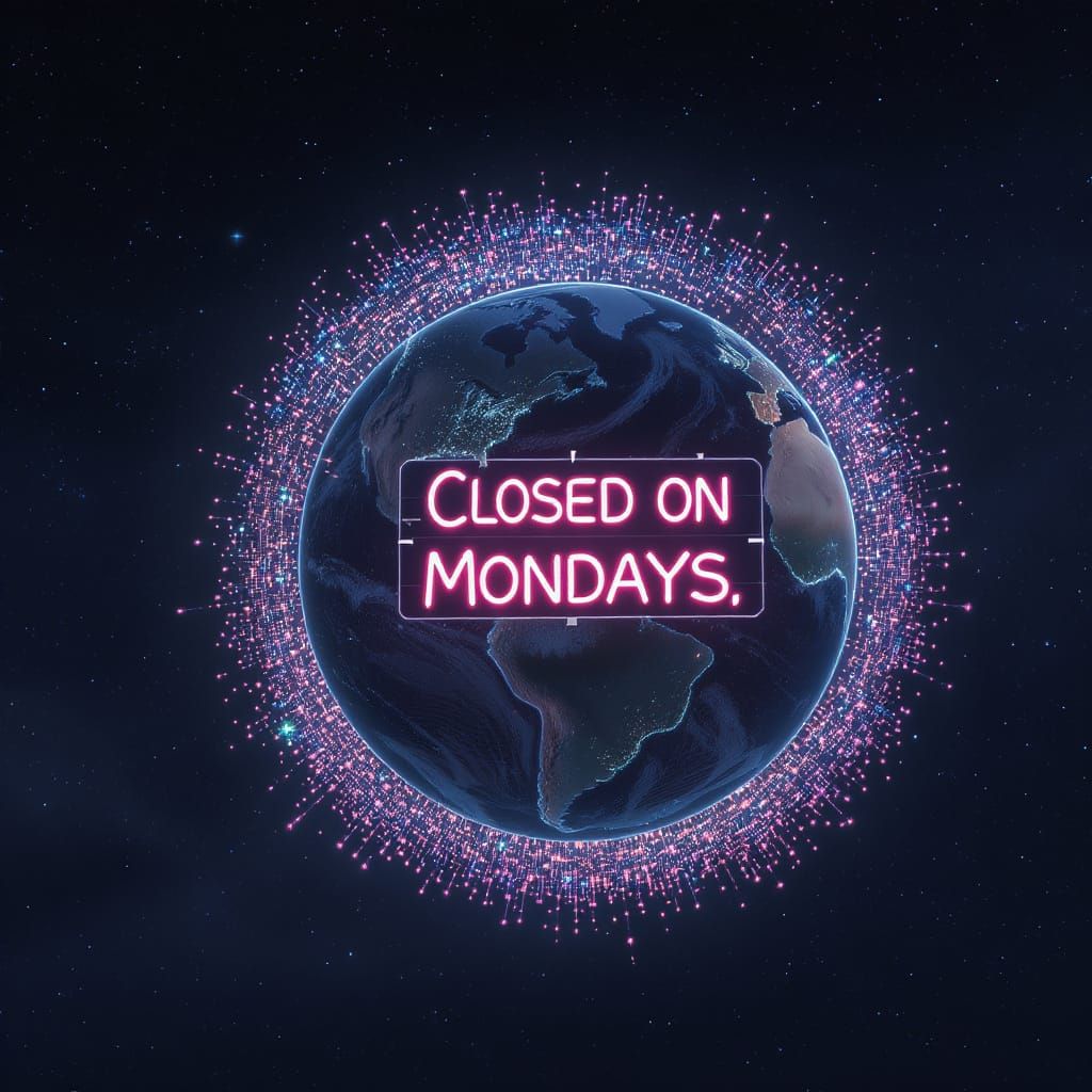 Earth at Dusk with Twinkling Lights, in Sci-Fi Style