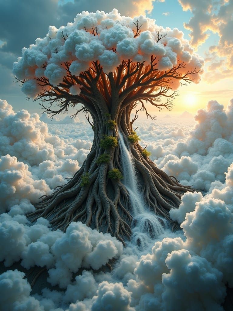 Electric Cloud Tree with Nanopunk Waterfall