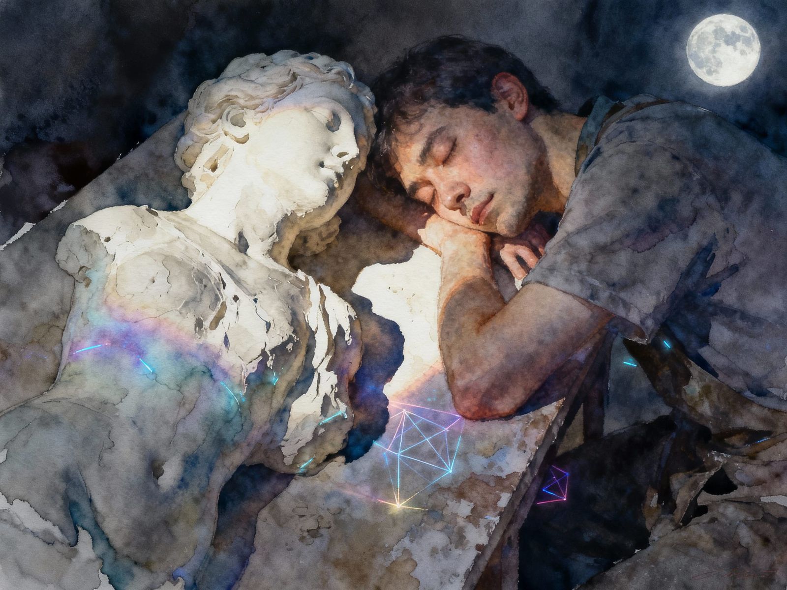 Sculptor's Dream: Mystical Moonlight Reshaping Clay