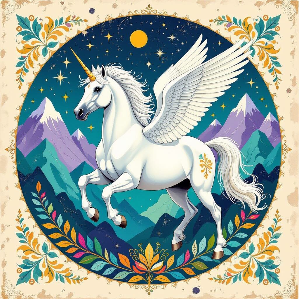 Majestic Pegasus in Psychedelic Universe