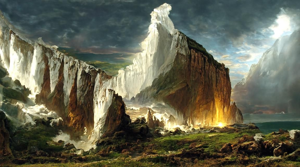 White Cliffs of Dover in Bierstadt Style